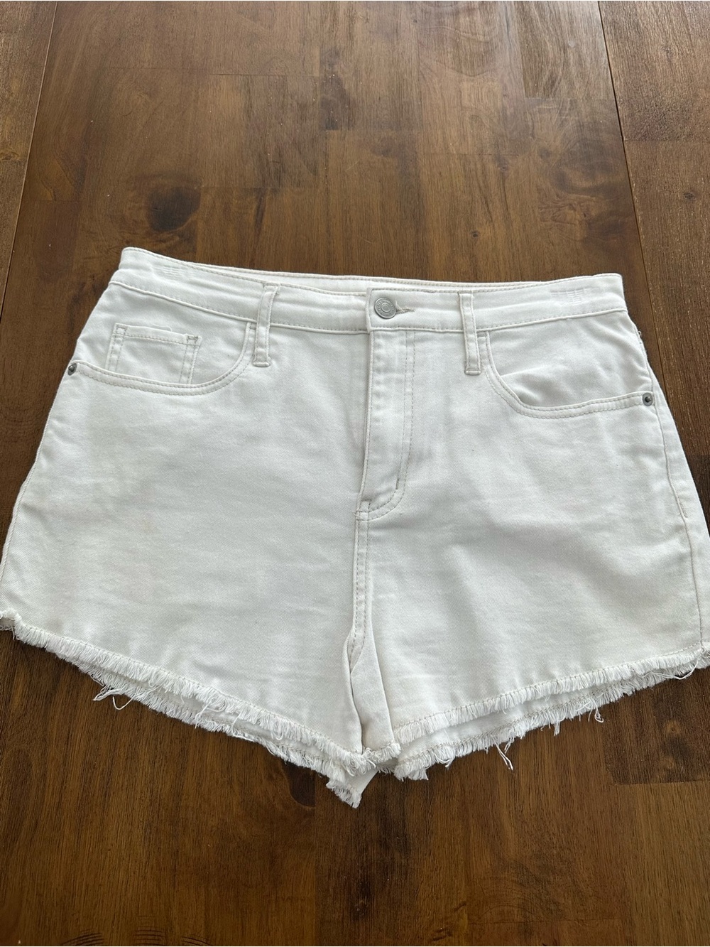 wild fable White Frayed Hem Denim Shorts